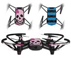 Skin Decal Wrap 2 Pack for DJI Ryze Tello Drone Pink Skull DRONE NOT INCLUDED