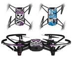Skin Decal Wrap 2 Pack for DJI Ryze Tello Drone Princess Skull Purple DRONE NOT INCLUDED