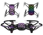 Skin Decal Wrap 2 Pack for DJI Ryze Tello Drone Purple Girly Skull DRONE NOT INCLUDED