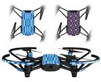 Skin Decal Wrap 2 Pack for DJI Ryze Tello Drone Skull And Crossbones Pattern Blue DRONE NOT INCLUDED
