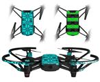 Skin Decal Wrap 2 Pack for DJI Ryze Tello Drone Skull Patch Pattern Blue DRONE NOT INCLUDED