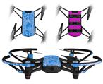 Skin Decal Wrap 2 Pack for DJI Ryze Tello Drone Skull Sketches Blue DRONE NOT INCLUDED