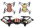 Skin Decal Wrap 2 Pack for DJI Ryze Tello Drone Psycho Stripes Neon Green and Hot Pink DRONE NOT INCLUDED