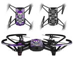 Skin Decal Wrap 2 Pack for DJI Ryze Tello Drone Princess Skull Heart Purple DRONE NOT INCLUDED