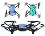Skin Decal Wrap 2 Pack compatible with DJI Ryze Tello Drone Dynamic Blue Galaxy DRONE NOT INCLUDED