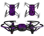 Skin Decal Wrap 2 Pack for DJI Ryze Tello Drone Purple Zebra DRONE NOT INCLUDED