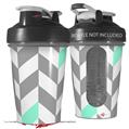 Decal Style Skin Wrap works with Blender Bottle 20oz Chevrons Gray And Seafoam (BOTTLE NOT INCLUDED)