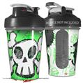 Decal Style Skin Wrap works with Blender Bottle 20oz Cartoon Skull Green (BOTTLE NOT INCLUDED)