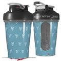 Decal Style Skin Wrap works with Blender Bottle 20oz Hearts Blue On White (BOTTLE NOT INCLUDED)