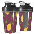 Decal Style Skin Wrap works with Blender Bottle 20oz Lemon Leaves Burgandy (BOTTLE NOT INCLUDED)