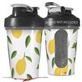 Decal Style Skin Wrap works with Blender Bottle 20oz Lemon Leaves White (BOTTLE NOT INCLUDED)