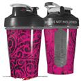 Decal Style Skin Wrap works with Blender Bottle 20oz Folder Doodles Fuchsia (BOTTLE NOT INCLUDED)