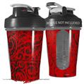 Decal Style Skin Wrap works with Blender Bottle 20oz Folder Doodles Red (BOTTLE NOT INCLUDED)