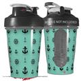 Decal Style Skin Wrap works with Blender Bottle 20oz Nautical Anchors Away 02 Seafoam Green (BOTTLE NOT INCLUDED)