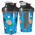 Decal Style Skin Wrap works with Blender Bottle 20oz Beach Party Umbrellas Blue Medium (BOTTLE NOT INCLUDED)