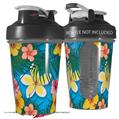 Decal Style Skin Wrap works with Blender Bottle 20oz Beach Flowers 02 Blue Medium (BOTTLE NOT INCLUDED)