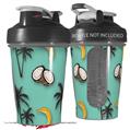 Decal Style Skin Wrap works with Blender Bottle 20oz Coconuts Palm Trees and Bananas Seafoam Green (BOTTLE NOT INCLUDED)