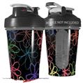 Decal Style Skin Wrap works with Blender Bottle 20oz Kearas Flowers on Black (BOTTLE NOT INCLUDED)