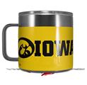 Skin Decal Wrap for Yeti Coffee Mug 14oz Iowa Hawkeyes Tigerhawk Oval 03 Black on Gold Horizontal - 14 oz CUP NOT INCLUDED by WraptorSkinz
