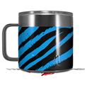 Skin Decal Wrap for Yeti Coffee Mug 14oz Zebra Blue - 14 oz CUP NOT INCLUDED by WraptorSkinz
