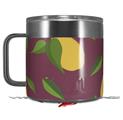 Skin Decal Wrap for Yeti Coffee Mug 14oz Lemon Leaves Burgandy - 14 oz CUP NOT INCLUDED by WraptorSkinz
