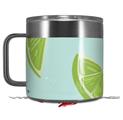 Skin Decal Wrap compatible with Yeti Coffee Mug 14oz Limes Blue - 14 oz CUP NOT INCLUDED by WraptorSkinz