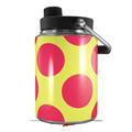 Skin Decal Wrap for Yeti Half Gallon Jug Kearas Polka Dots Pink And Yellow - JUG NOT INCLUDED by WraptorSkinz