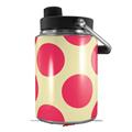 Skin Decal Wrap for Yeti Half Gallon Jug Kearas Polka Dots Pink On Cream - JUG NOT INCLUDED by WraptorSkinz