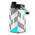 Skin Decal Wrap for Yeti Half Gallon Jug Chevrons Gray And Aqua - JUG NOT INCLUDED by WraptorSkinz