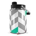 Skin Decal Wrap for Yeti Half Gallon Jug Chevrons Gray And Turquoise - JUG NOT INCLUDED by WraptorSkinz