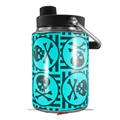 Skin Decal Wrap for Yeti Half Gallon Jug Skull Patch Pattern Blue - JUG NOT INCLUDED by WraptorSkinz