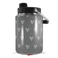 Skin Decal Wrap for Yeti Half Gallon Jug Hearts Gray On White - JUG NOT INCLUDED by WraptorSkinz