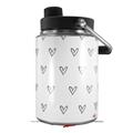 Skin Decal Wrap for Yeti Half Gallon Jug Hearts Gray - JUG NOT INCLUDED by WraptorSkinz