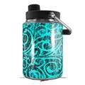 Skin Decal Wrap for Yeti Half Gallon Jug Folder Doodles Neon Teal - JUG NOT INCLUDED by WraptorSkinz