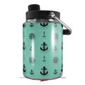 Skin Decal Wrap for Yeti Half Gallon Jug Nautical Anchors Away 02 Seafoam Green - JUG NOT INCLUDED by WraptorSkinz