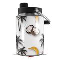 Skin Decal Wrap for Yeti Half Gallon Jug Coconuts Palm Trees and Bananas White - JUG NOT INCLUDED by WraptorSkinz