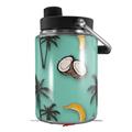Skin Decal Wrap for Yeti Half Gallon Jug Coconuts Palm Trees and Bananas Seafoam Green - JUG NOT INCLUDED by WraptorSkinz