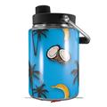 Skin Decal Wrap for Yeti Half Gallon Jug Coconuts Palm Trees and Bananas Blue Medium - JUG NOT INCLUDED by WraptorSkinz