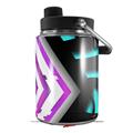 Skin Decal Wrap for Yeti Half Gallon Jug Black Waves Neon Teal Hot Pink - JUG NOT INCLUDED by WraptorSkinz