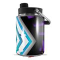 Skin Decal Wrap for Yeti Half Gallon Jug Black Waves Neon Teal Purple - JUG NOT INCLUDED by WraptorSkinz