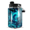 Skin Decal Wrap compatible with Yeti Half Gallon Jug Liquid Metal Chrome Neon Blue - JUG NOT INCLUDED by WraptorSkinz