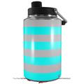 Skin Decal Wrap for Yeti 1 Gallon Jug Psycho Stripes Neon Teal and Gray - JUG NOT INCLUDED by WraptorSkinz