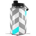 Skin Decal Wrap for Yeti 1 Gallon Jug Chevrons Gray And Aqua - JUG NOT INCLUDED by WraptorSkinz