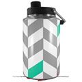 Skin Decal Wrap for Yeti 1 Gallon Jug Chevrons Gray And Turquoise - JUG NOT INCLUDED by WraptorSkinz