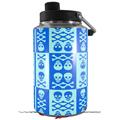 Skin Decal Wrap for Yeti 1 Gallon Jug Skull And Crossbones Pattern Blue - JUG NOT INCLUDED by WraptorSkinz