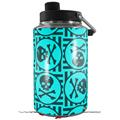 Skin Decal Wrap for Yeti 1 Gallon Jug Skull Patch Pattern Blue - JUG NOT INCLUDED by WraptorSkinz