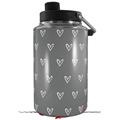 Skin Decal Wrap for Yeti 1 Gallon Jug Hearts Gray On White - JUG NOT INCLUDED by WraptorSkinz