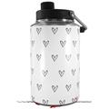 Skin Decal Wrap for Yeti 1 Gallon Jug Hearts Gray - JUG NOT INCLUDED by WraptorSkinz