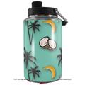 Skin Decal Wrap for Yeti 1 Gallon Jug Coconuts Palm Trees and Bananas Seafoam Green - JUG NOT INCLUDED by WraptorSkinz