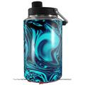 Skin Decal Wrap compatible with Yeti 1 Gallon Jug Liquid Metal Chrome Neon Blue - JUG NOT INCLUDED by WraptorSkinz